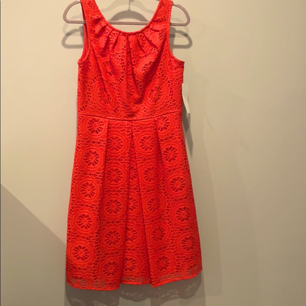 NWT Adrianna Papell crochet orange dress SZ 12